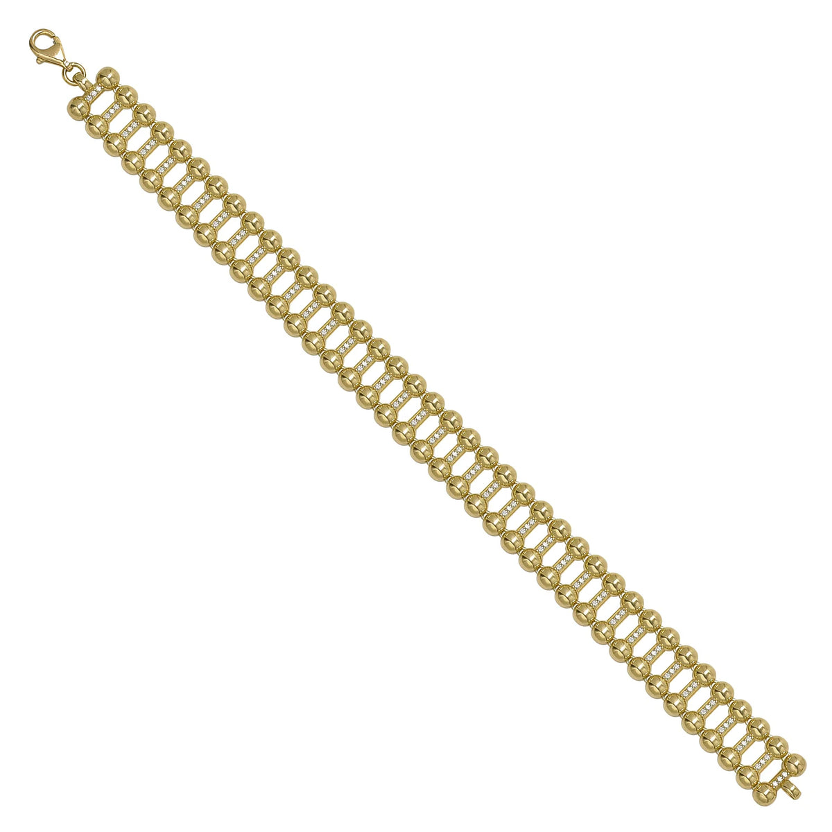 Solid gold bead bracelet, 16.84 g — shown at an angle across the frame.