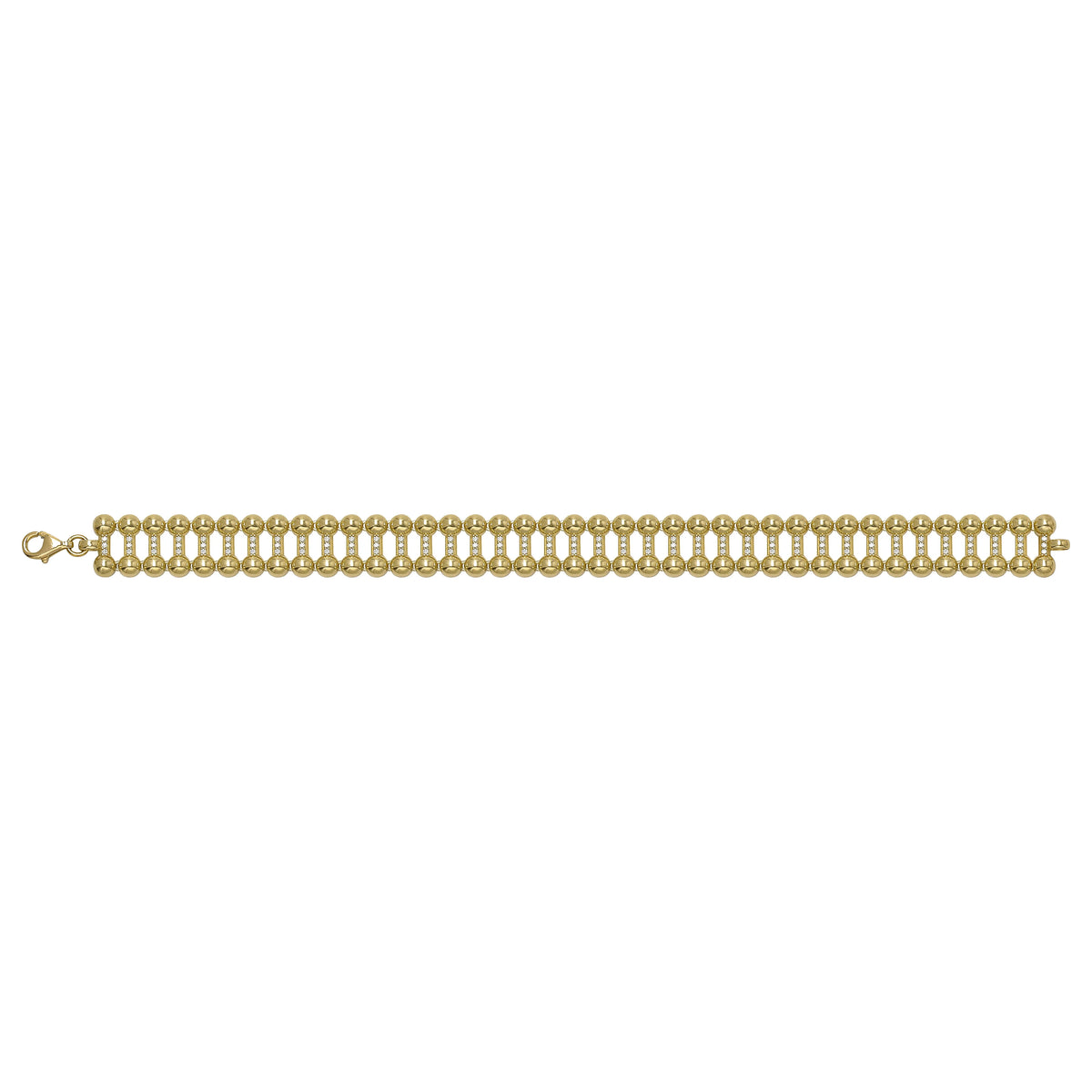 Solid gold bead bracelet, 16.84 g — shown square on a plain background.