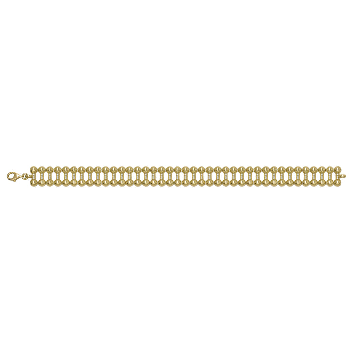 Solid gold bead bracelet, 16.84 g — shown square on a plain background.
