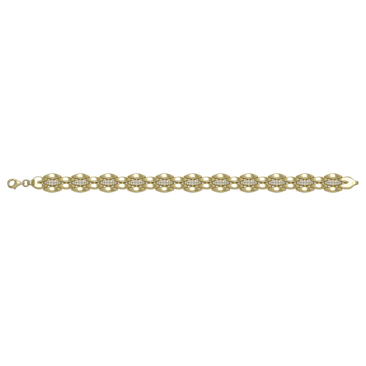 Solid gold fancy link bracelet, 20.98 g — shown square on a plain background.