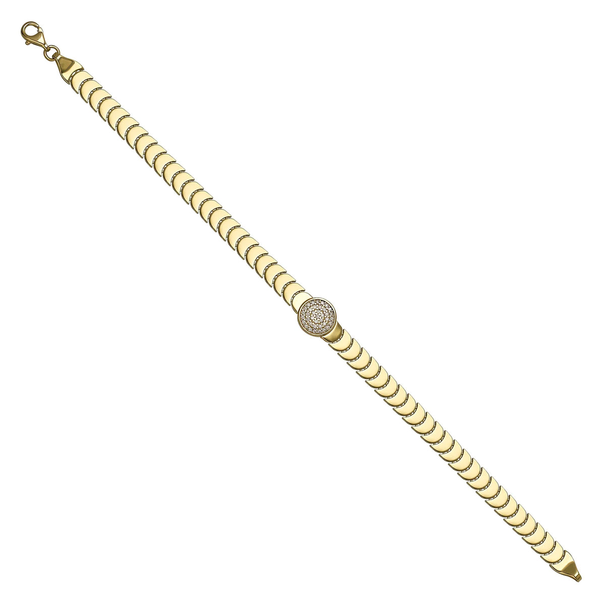 Solid gold braided bracelet, 9.19 g — shown at an angle across the frame.