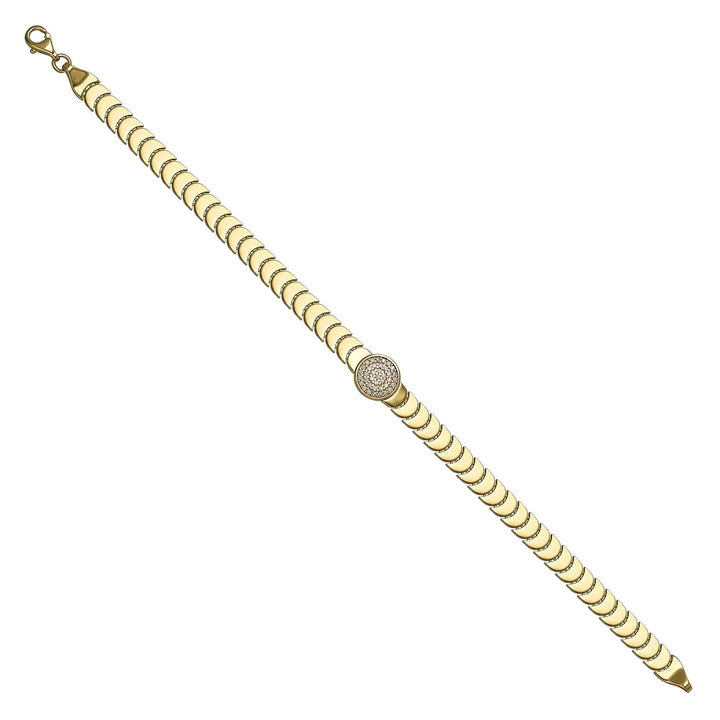 Solid gold braided bracelet, 9.19 g — shown at an angle across the frame.