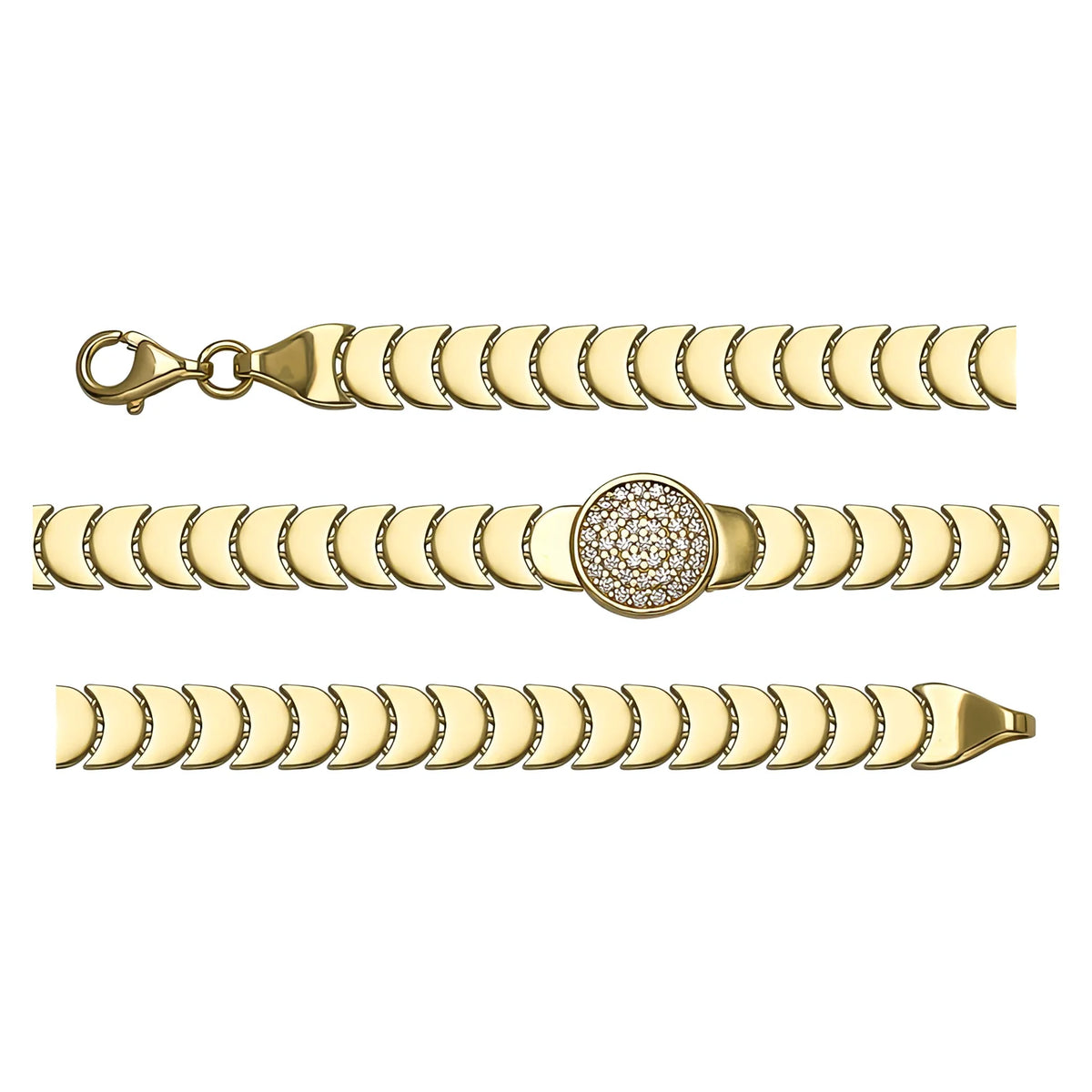 Solid gold braided bracelet, 9.19 g — shown in three rows across the frame.