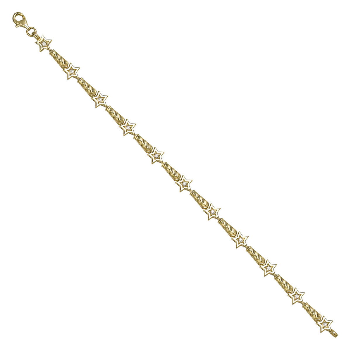 Solid gold fancy link bracelet, 6.38 g — shown at an angle across the frame.