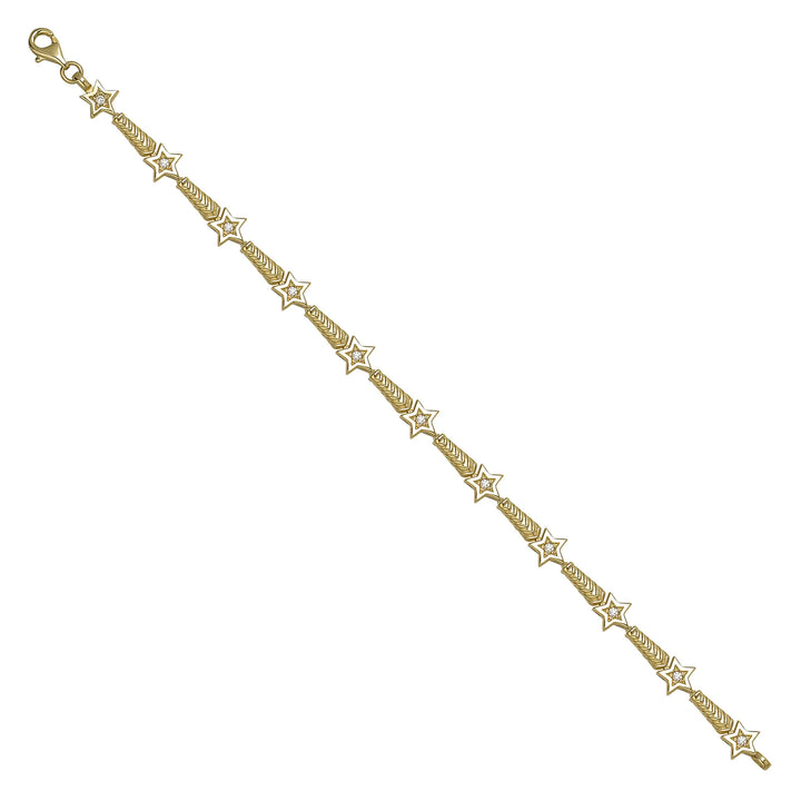 Solid gold fancy link bracelet, 6.38 g — shown at an angle across the frame.