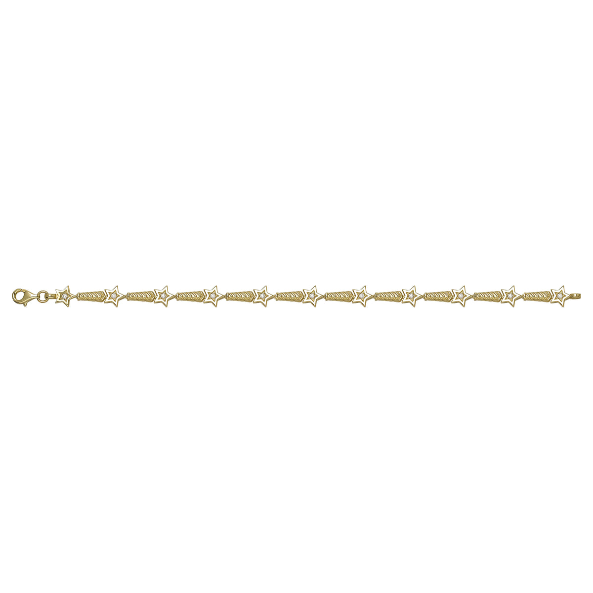 Solid gold fancy link bracelet, 6.38 g — shown square on a plain background.