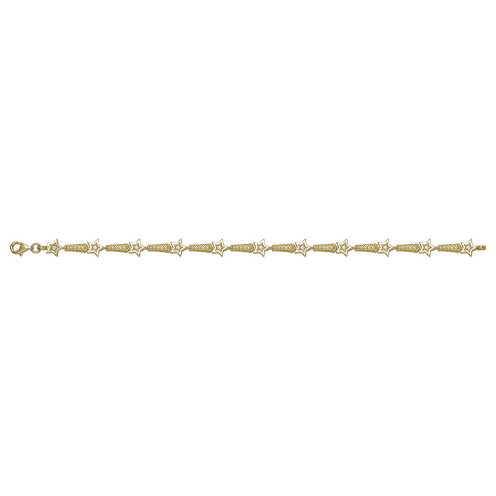 Solid gold fancy link bracelet, 6.38 g — shown square on a plain background.