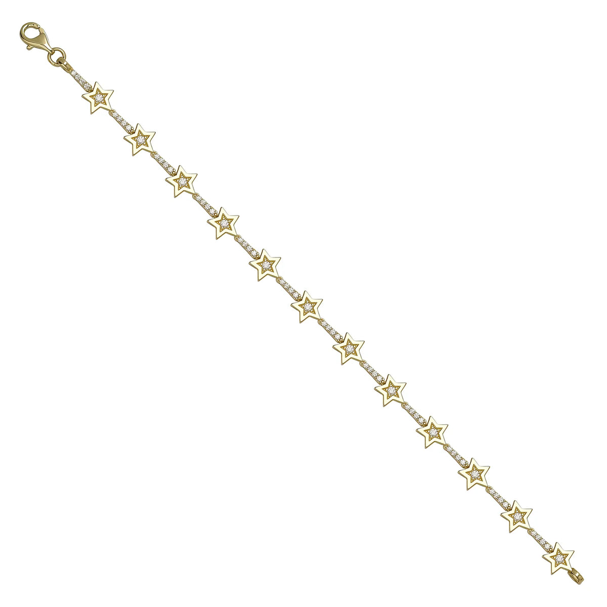 Solid gold fancy link bracelet, 7.57 g — shown at an angle across the frame.