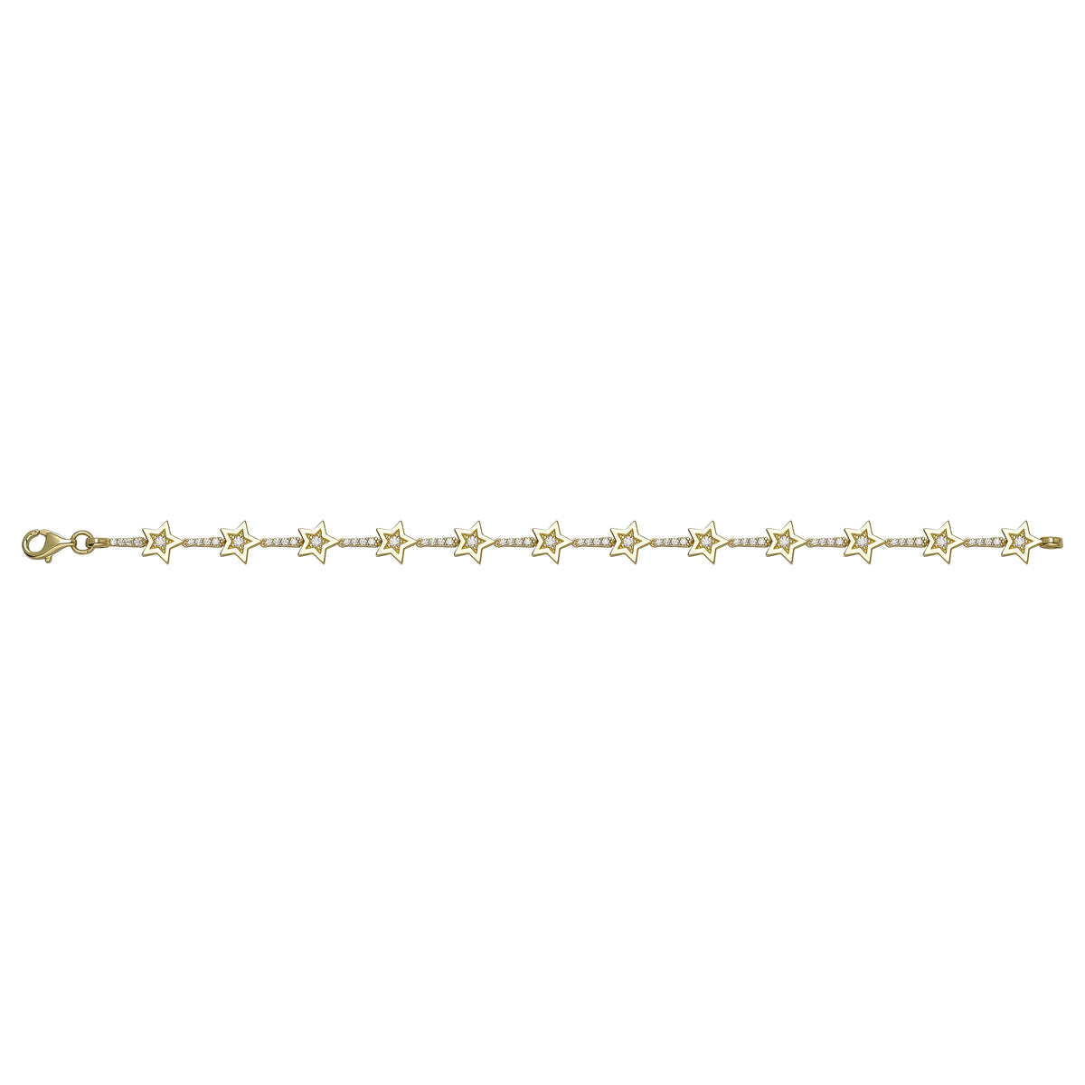 Solid gold fancy link bracelet, 7.57 g — shown square on a plain background.