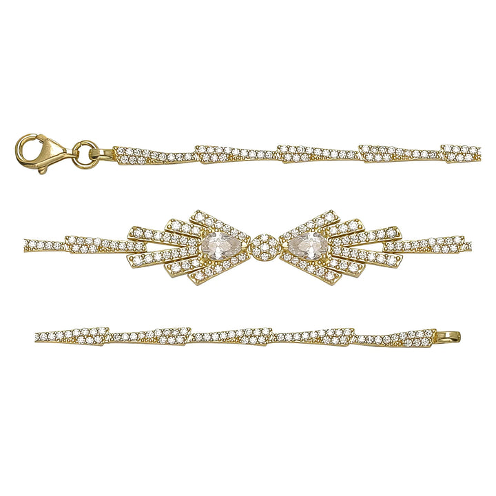 Solid gold fancy link bracelet, 7.07 g — shown in three rows across the frame.