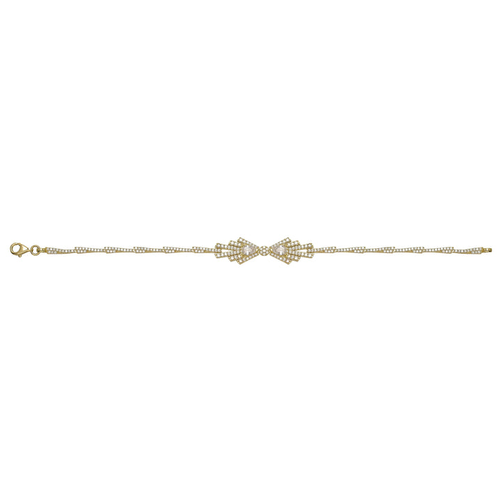 Solid gold fancy link bracelet, 7.07 g — shown square on a plain background.