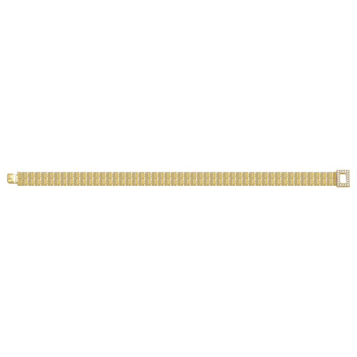 Solid gold brick link bracelet, 12.04 g — shown square on a plain background.