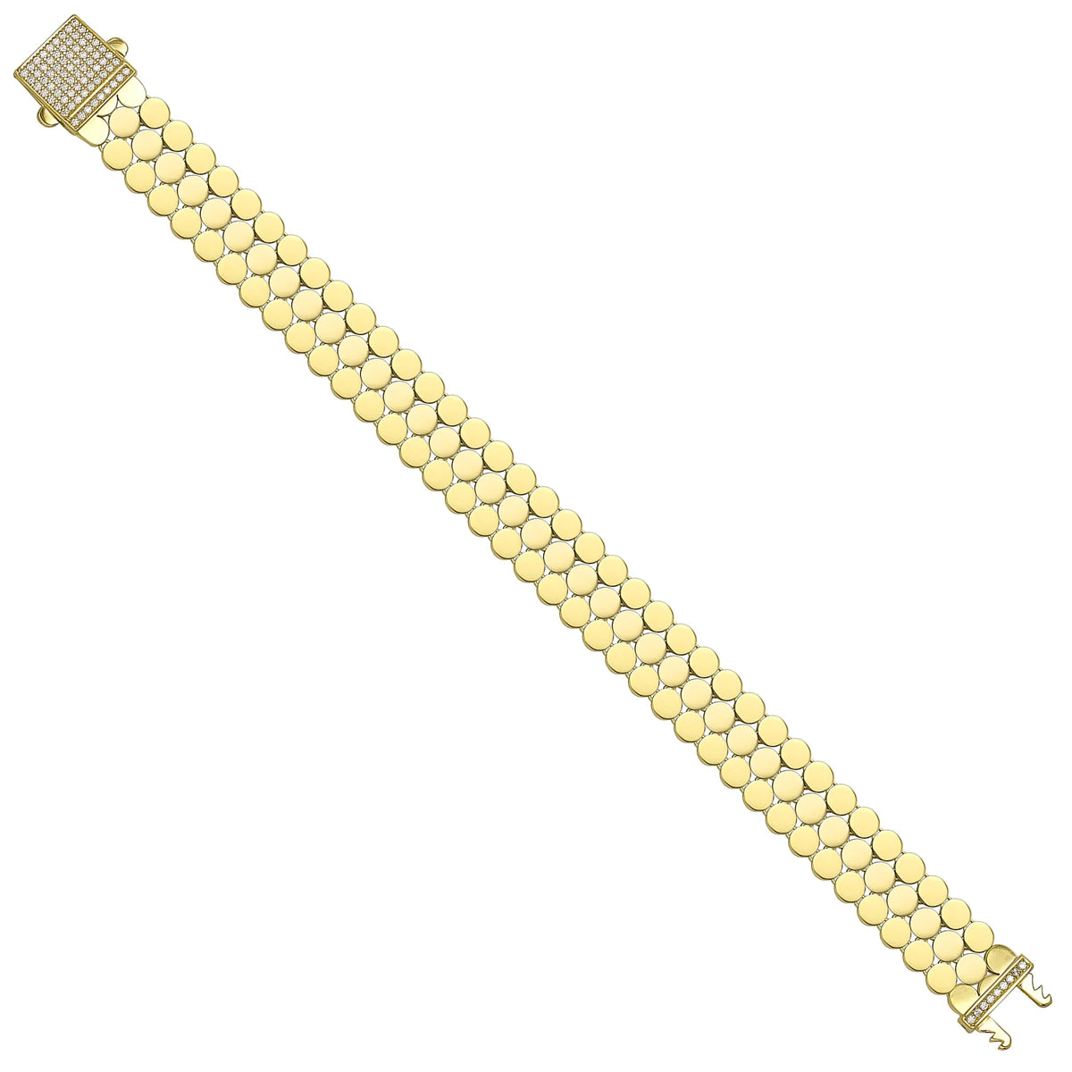 Solid gold fancy link bracelet, 15.40 g — shown at an angle across the frame.