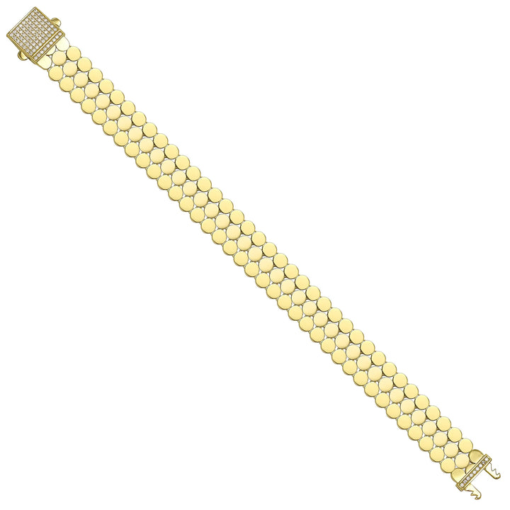 Solid gold fancy link bracelet, 15.40 g — shown at an angle across the frame.
