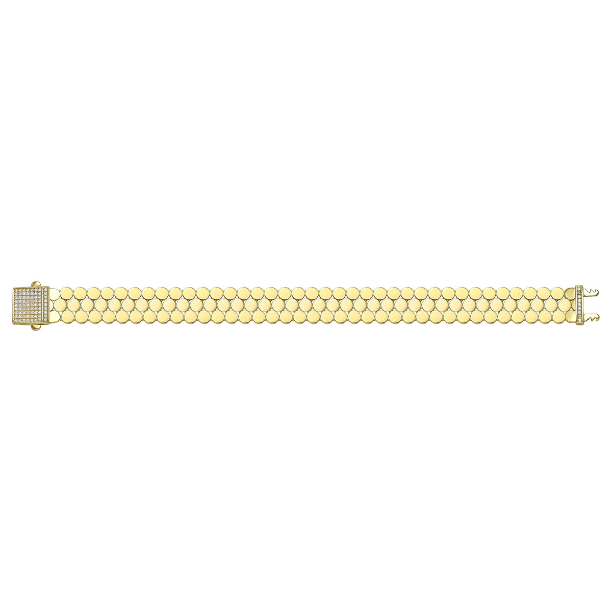 Solid gold fancy link bracelet, 15.40 g — shown square on a plain background.