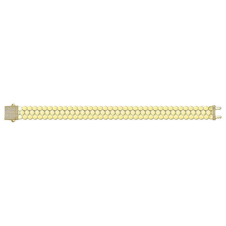 Solid gold fancy link bracelet, 15.40 g — shown square on a plain background.