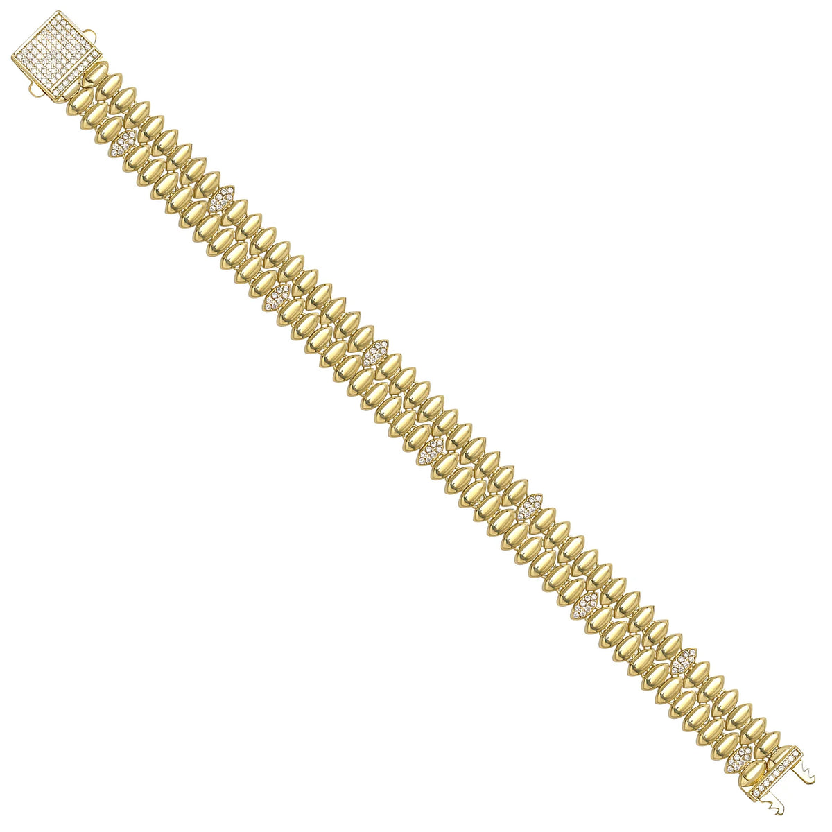Solid gold bead bracelet, 17.75 g — shown at an angle across the frame.