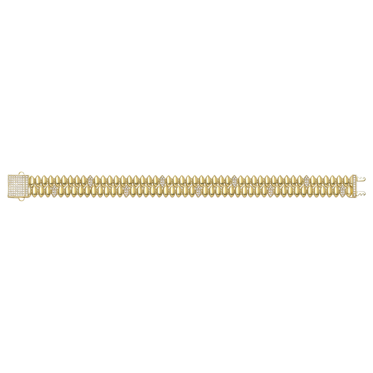 Solid gold bead bracelet, 17.75 g — shown square on a plain background.