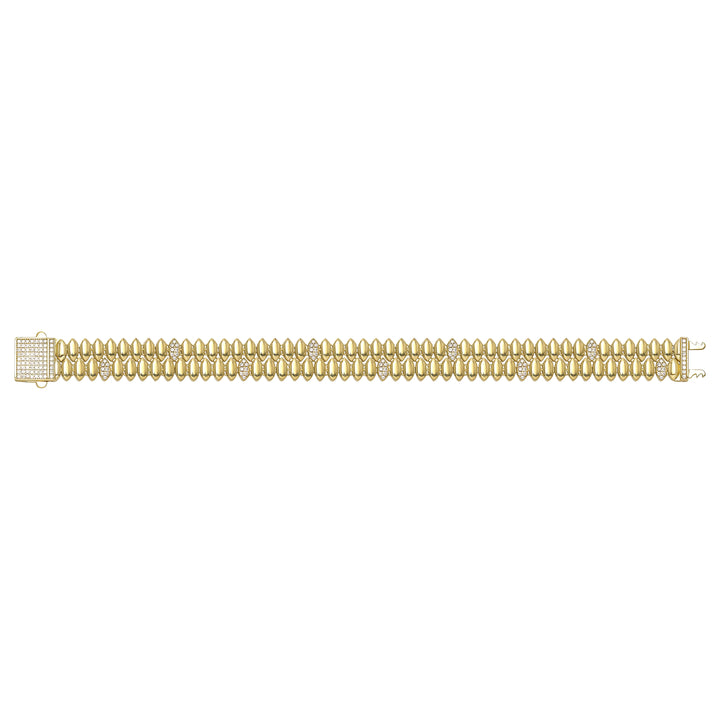 Solid gold bead bracelet, 17.75 g — shown square on a plain background.