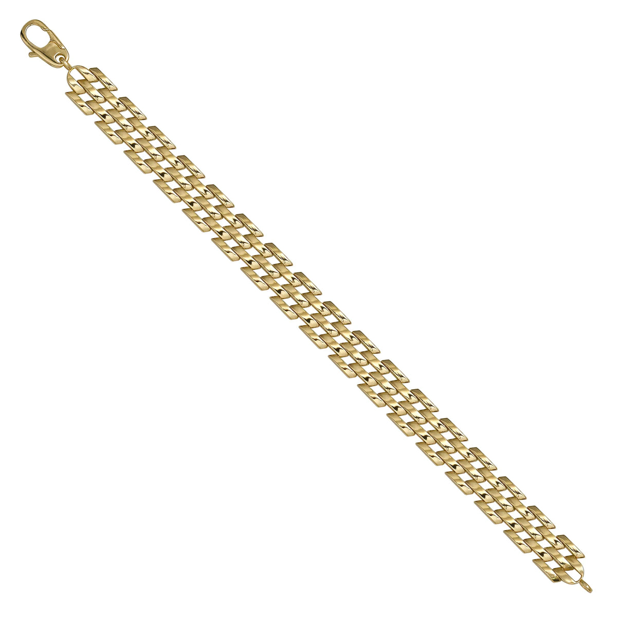 Solid gold braided bracelet, 11.55 g — shown at an angle across the frame.