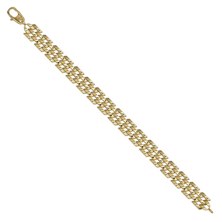Solid gold braided bracelet, 11.55 g — shown at an angle across the frame.