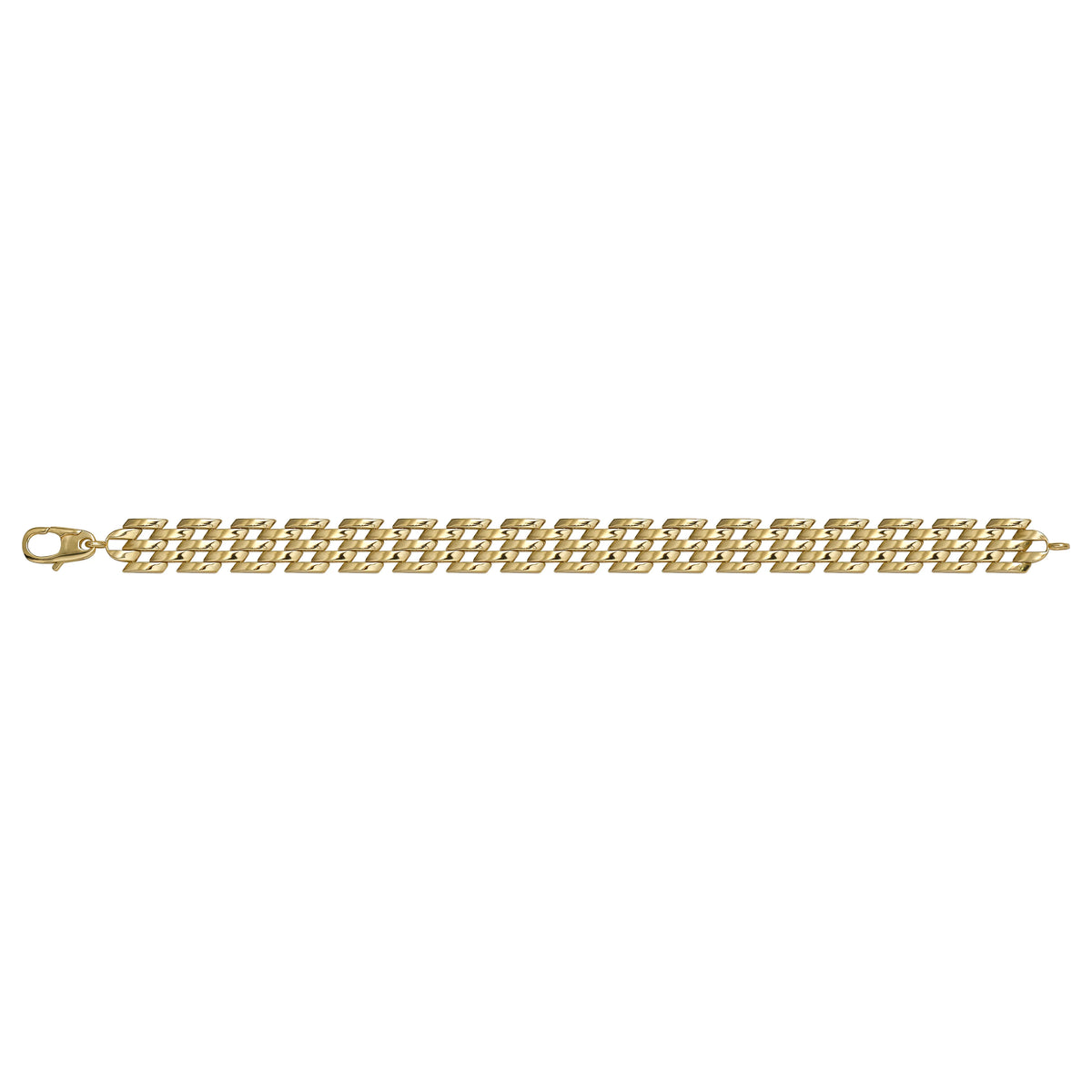 Solid gold braided bracelet, 11.55 g — shown square on a plain background.