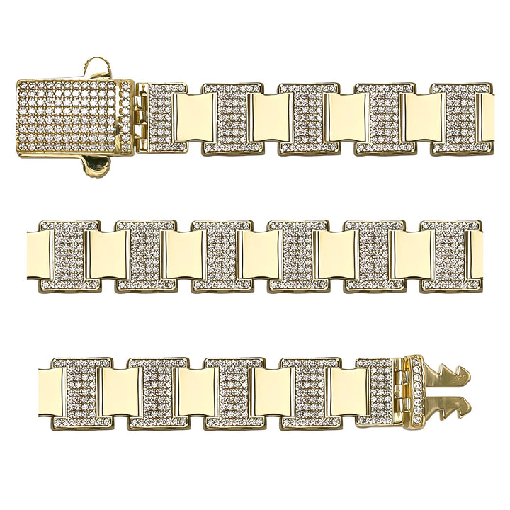 Solid gold bar link bracelet, 20.70 g — shown in three rows across the frame.