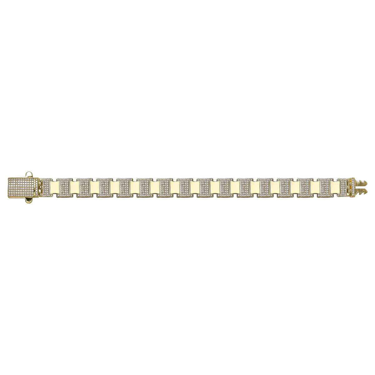 Solid gold bar link bracelet, 20.70 g — shown square on a plain background.