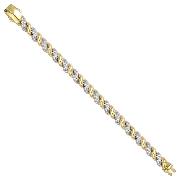 Solid gold braided bracelet, 15.75 g — shown at an angle across the frame.
