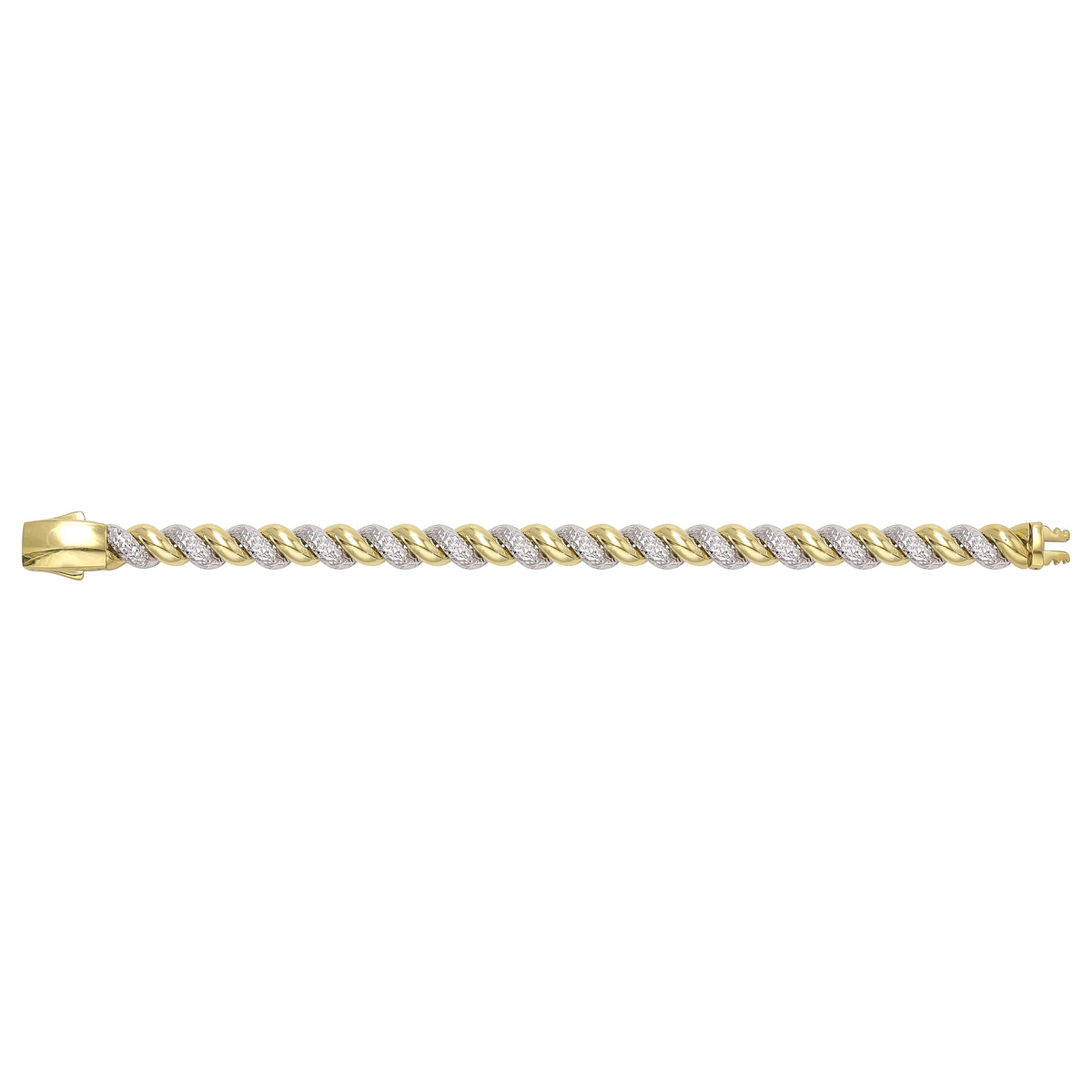 Solid gold braided bracelet, 15.75 g — shown square on a plain background.
