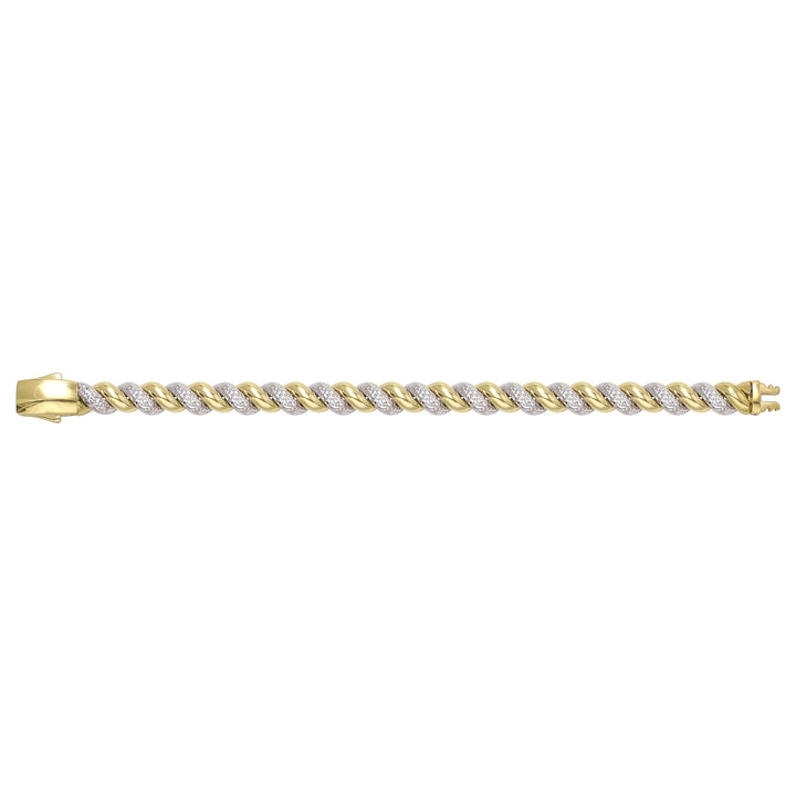 Solid gold braided bracelet, 15.75 g — shown square on a plain background.