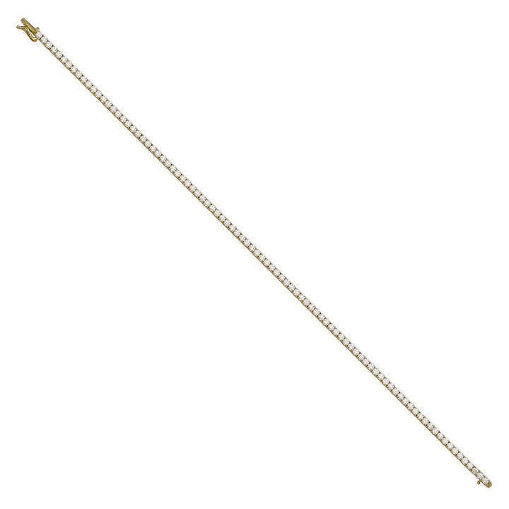 Solid gold tennis bracelet, 4.50 g — shown at an angle across the frame.