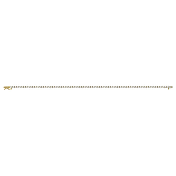 Solid gold tennis bracelet, 5.36 g — shown square on a plain background.