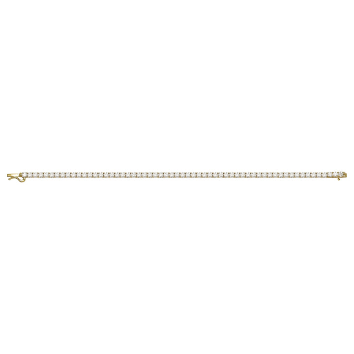 Solid gold tennis bracelet, 6.55 g — shown square on a plain background.