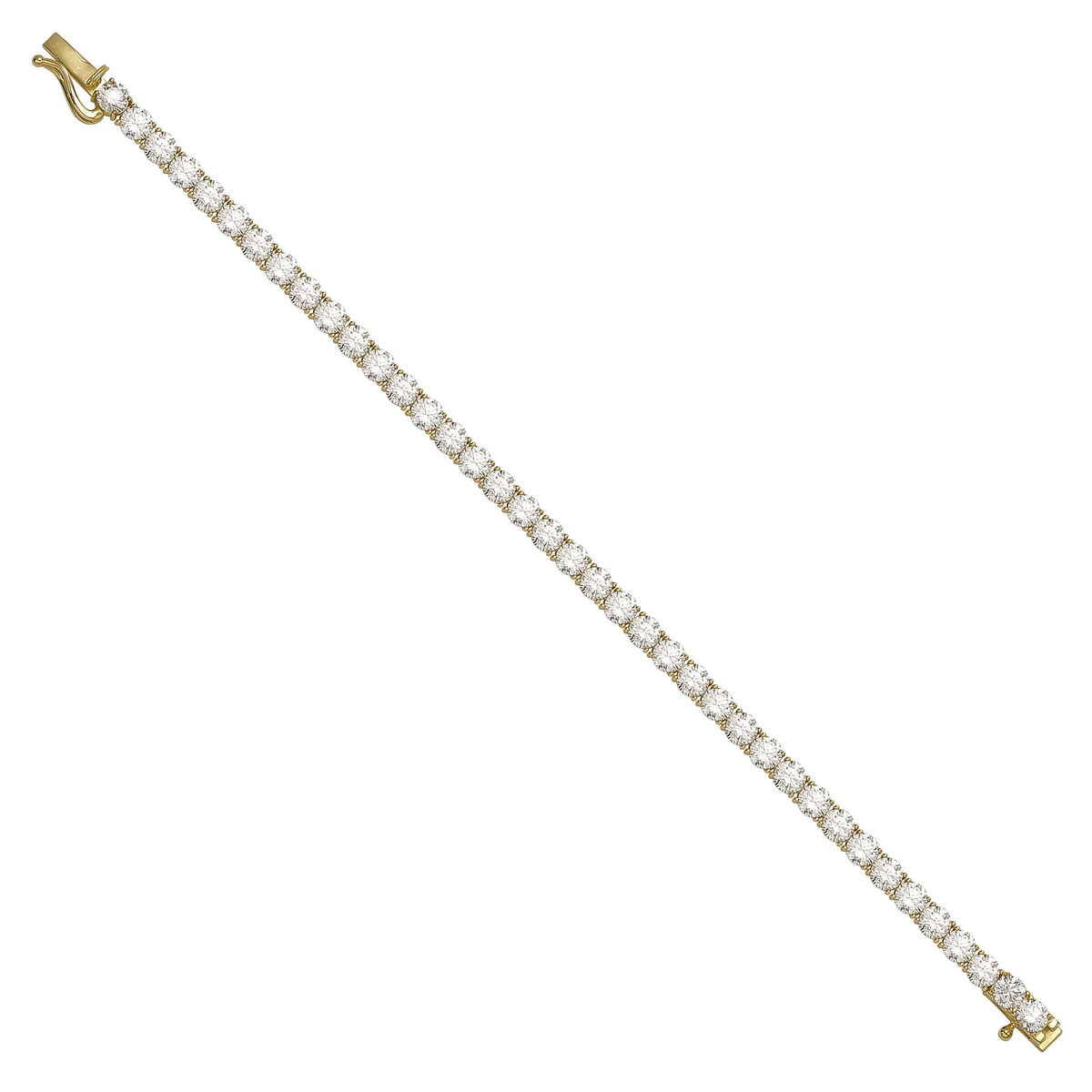 Solid gold tennis bracelet, 11.30 g — shown at an angle across the frame.