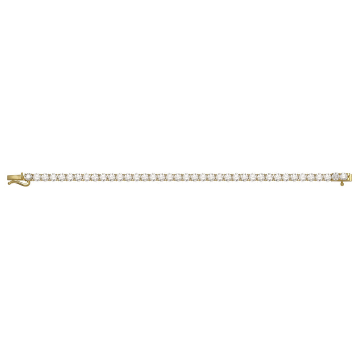 Solid gold tennis bracelet, 11.30 g — shown square on a plain background.