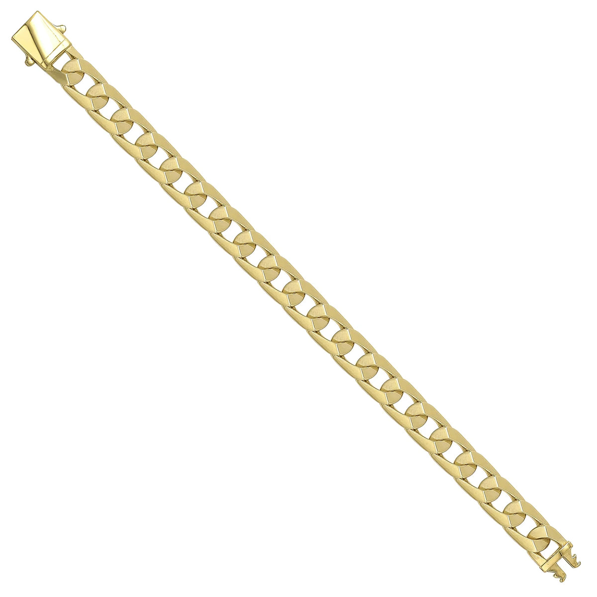Solid gold curb bracelet, 13.42 g — shown at an angle across the frame.