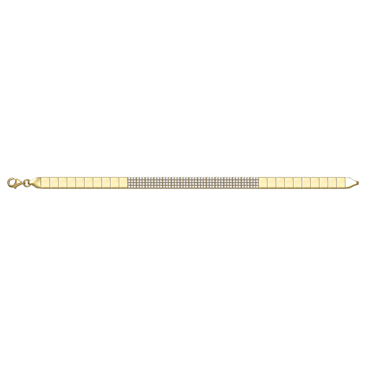 Solid gold tennis bracelet, 7.79 g — shown square on a plain background.