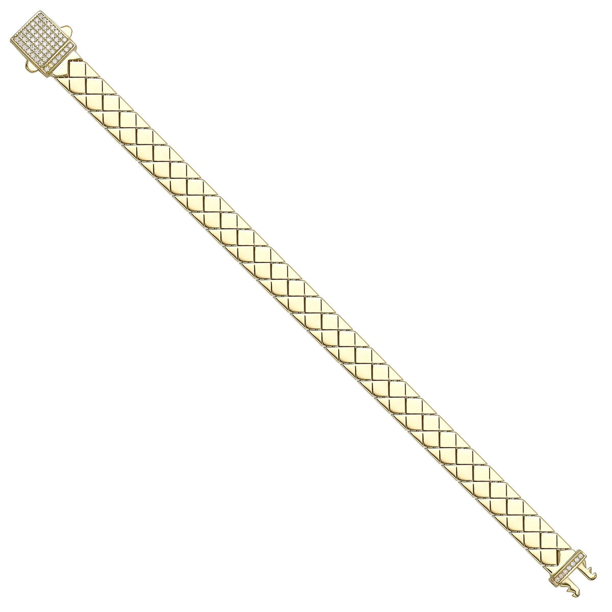 Solid gold braided bracelet, 12.35 g — shown at an angle across the frame.