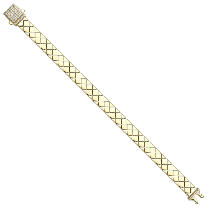Solid gold braided bracelet, 12.35 g — shown at an angle across the frame.