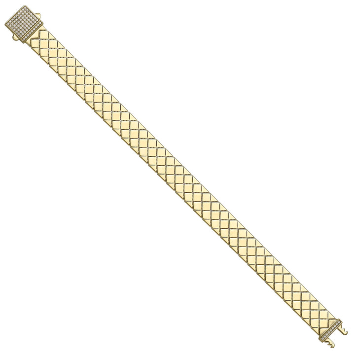 Solid gold braided bracelet, 17.90 g — shown at an angle across the frame.
