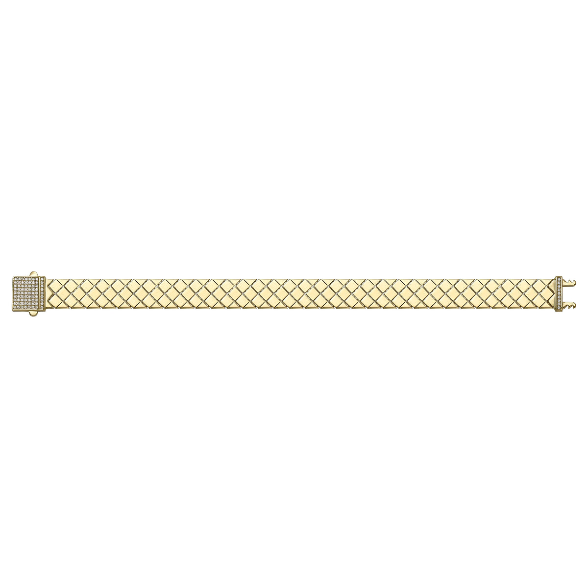 Solid gold braided bracelet, 17.90 g — shown square on a plain background.