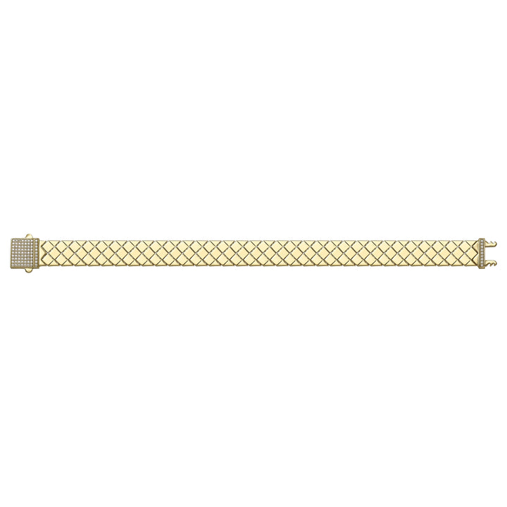 Solid gold braided bracelet, 17.90 g — shown square on a plain background.