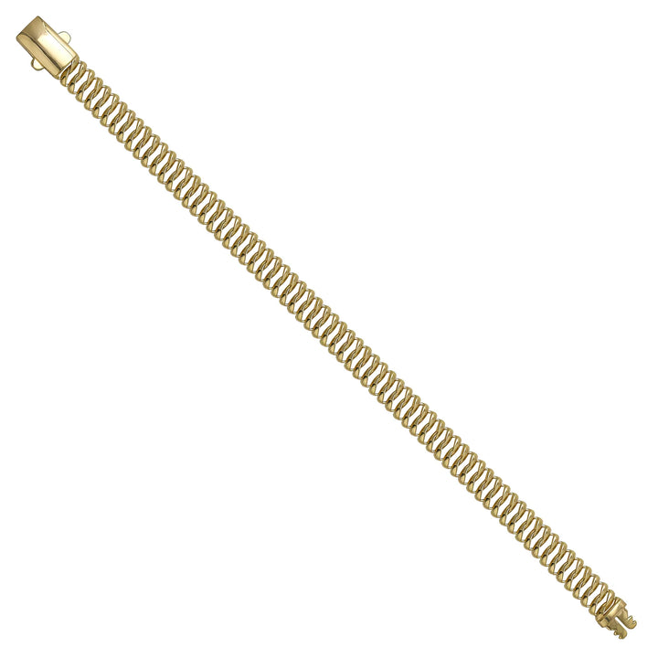 Solid gold braided bracelet, 8.20 g — shown at an angle across the frame.