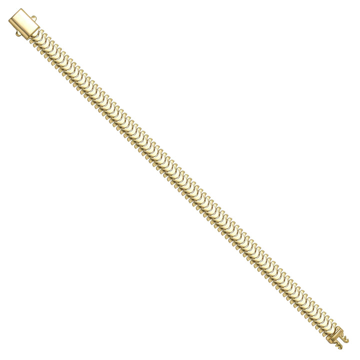 Solid gold herringbone bracelet, 12.25 g — shown at an angle across the frame.