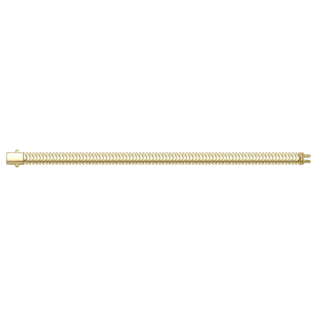 Solid gold herringbone bracelet, 12.25 g — shown square on a plain background.