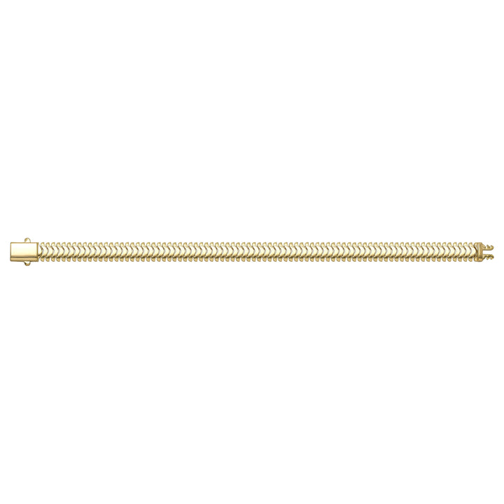 Solid gold herringbone bracelet, 12.25 g — shown square on a plain background.