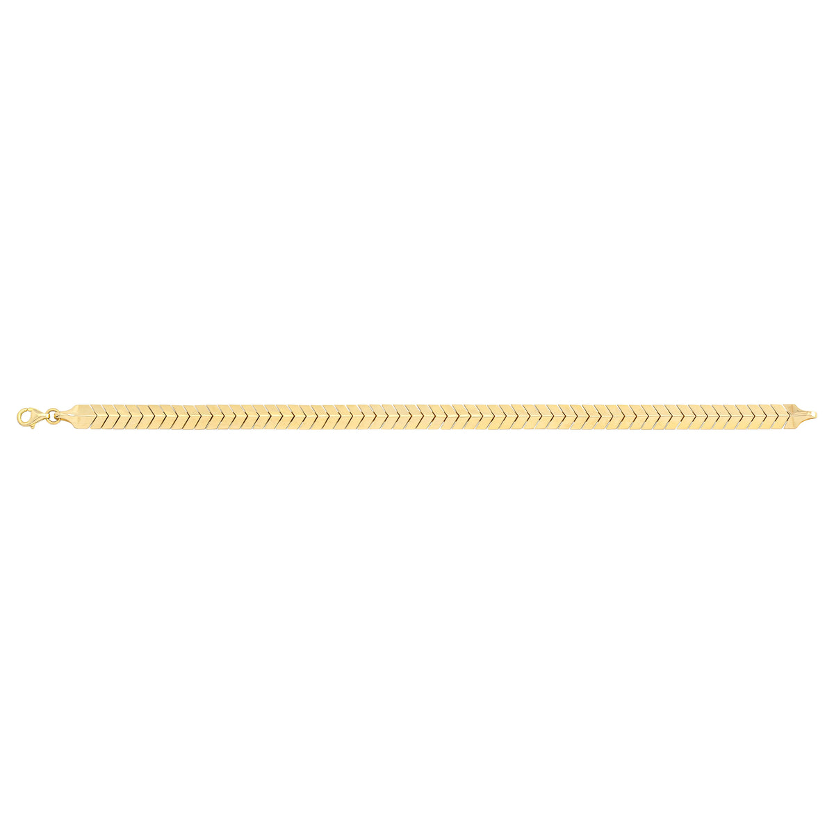 Solid gold herringbone bracelet, 7.80 g — shown square on a plain background.