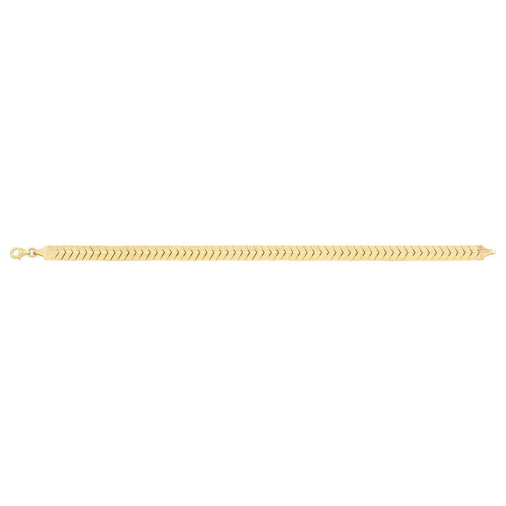 Solid gold herringbone bracelet, 7.80 g — shown square on a plain background.