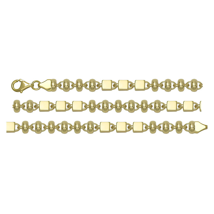 Solid gold bead bracelet, 4.50 g — shown in three rows across the frame.